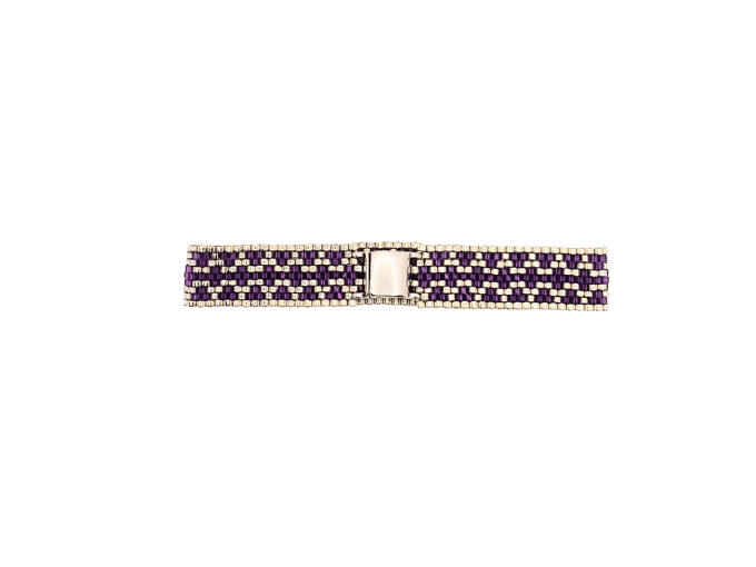 Bracelet Zigzag violet/argent 