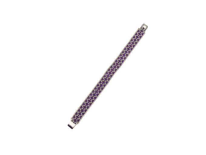 Bracelet Zigzag violet/argent 