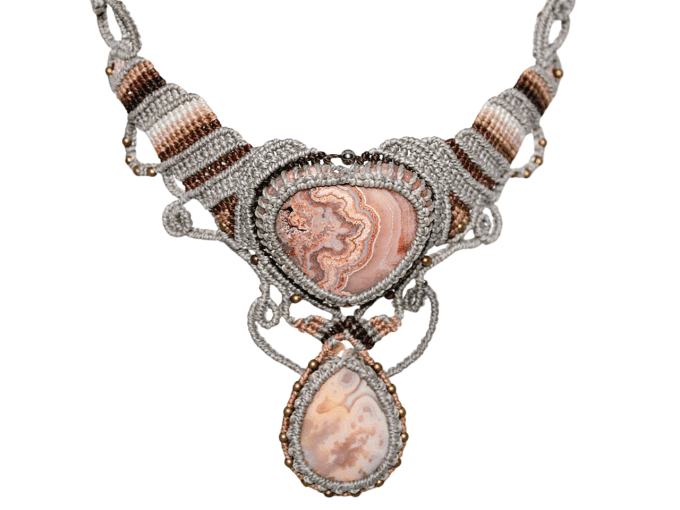 Plastron double Agate Crazy lace