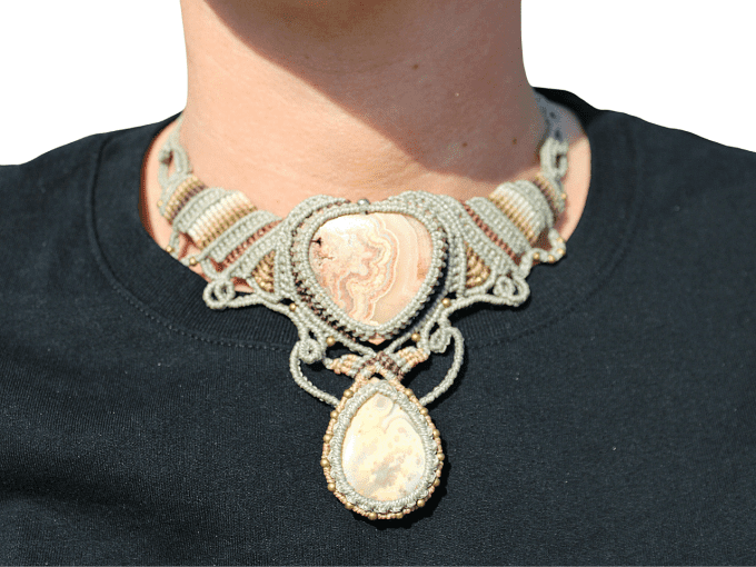 Plastron double Agate Crazy lace